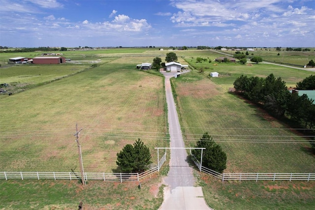 bird's eye view featuring a rural view