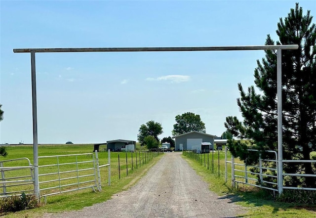 view of street featuring a rural view