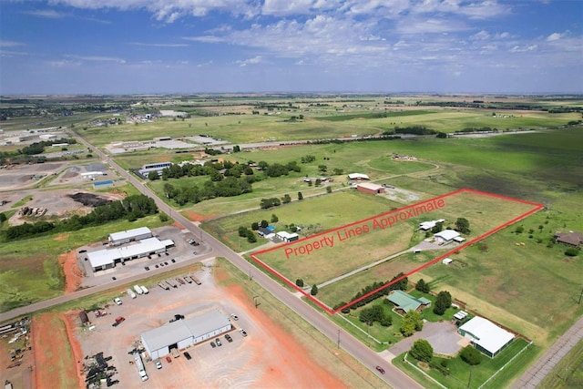 aerial view with a rural view