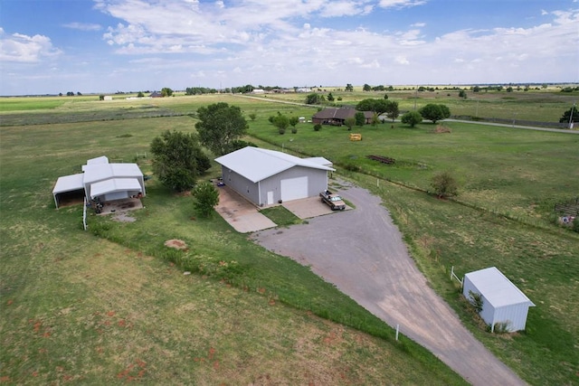 drone / aerial view with a rural view