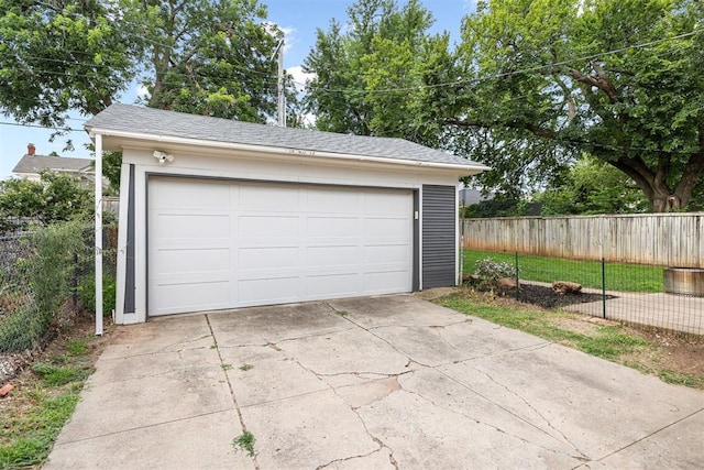 view of garage