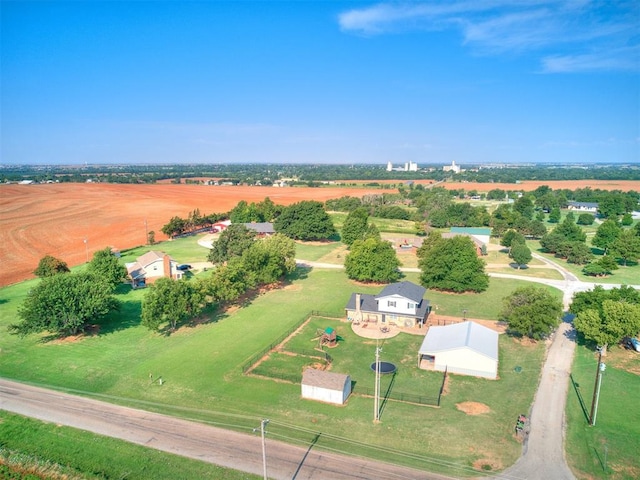 bird's eye view with a rural view