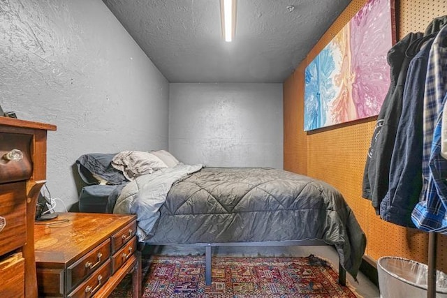 bedroom with a textured ceiling