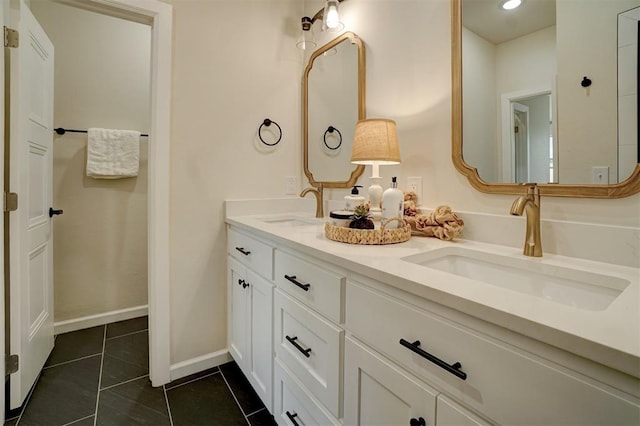 bathroom featuring vanity and tile patterned floors