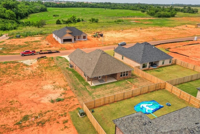 bird's eye view with a rural view