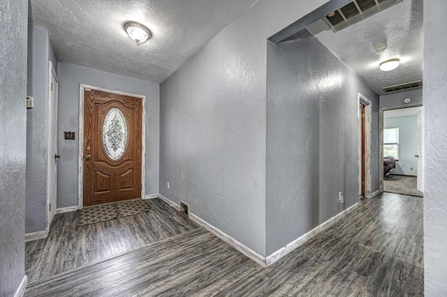 foyer entrance featuring dark wood-type flooring