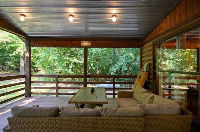 deck with an outdoor living space