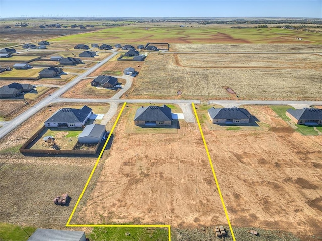 bird's eye view featuring a rural view