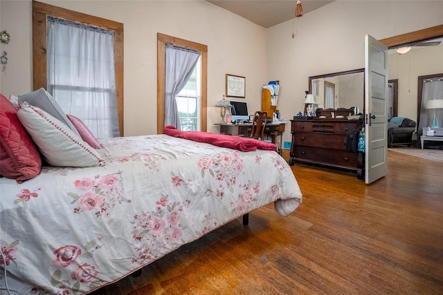 bedroom featuring hardwood / wood-style flooring