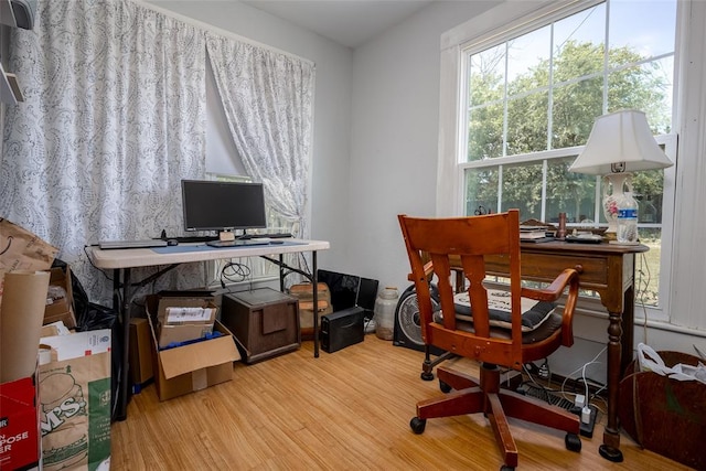 office area featuring wood-type flooring