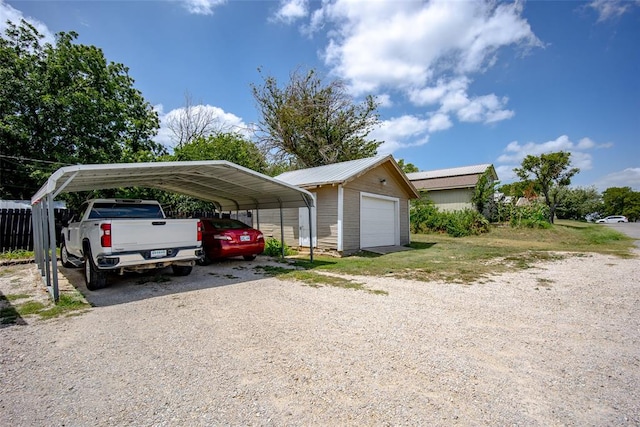 view of parking / parking lot featuring a carport