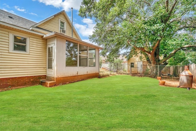 117 W 6th St, Cordell, OK 73632 - view of yard featuring a sunroom