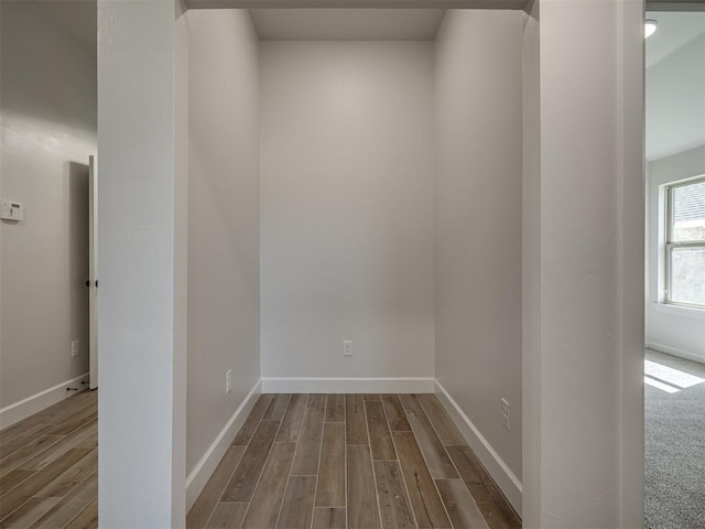 spare room featuring light hardwood / wood-style flooring