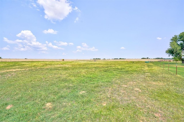 view of yard with a rural view