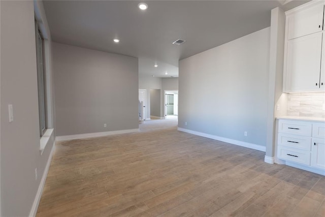 empty room featuring light wood-type flooring