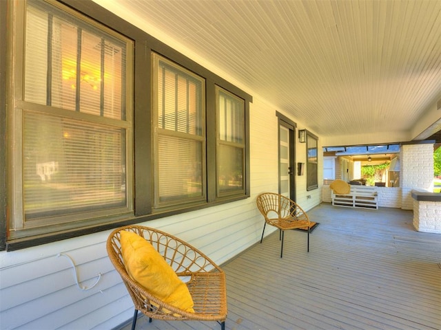 wooden deck with covered porch