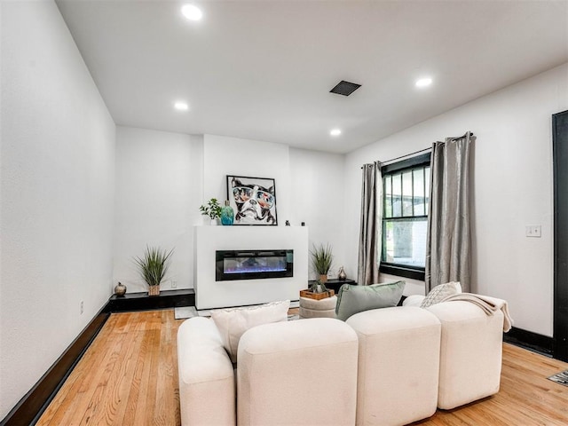 living room featuring hardwood / wood-style flooring