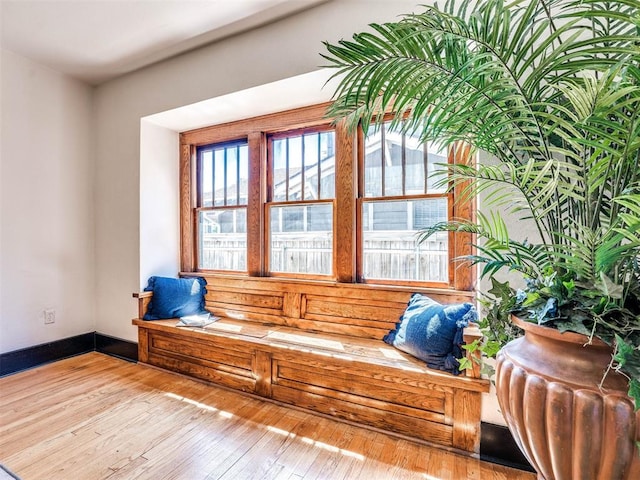 living area featuring light hardwood / wood-style flooring