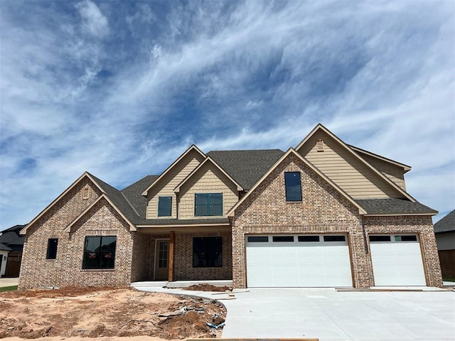 view of front of house with a garage