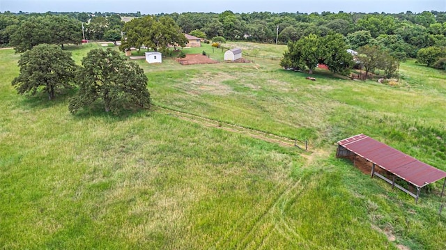 aerial view featuring a rural view