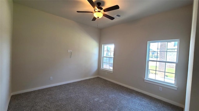 109 Tralee Ct, Yukon, OK 73099 - carpeted spare room featuring healthy amount of natural light, ceiling fan, and baseboards