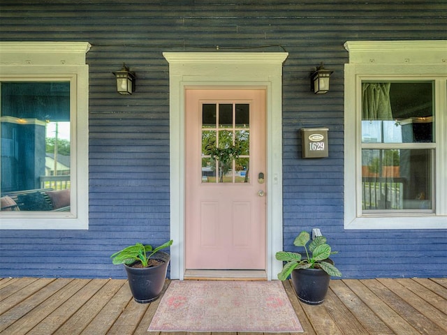 entrance to property with a porch