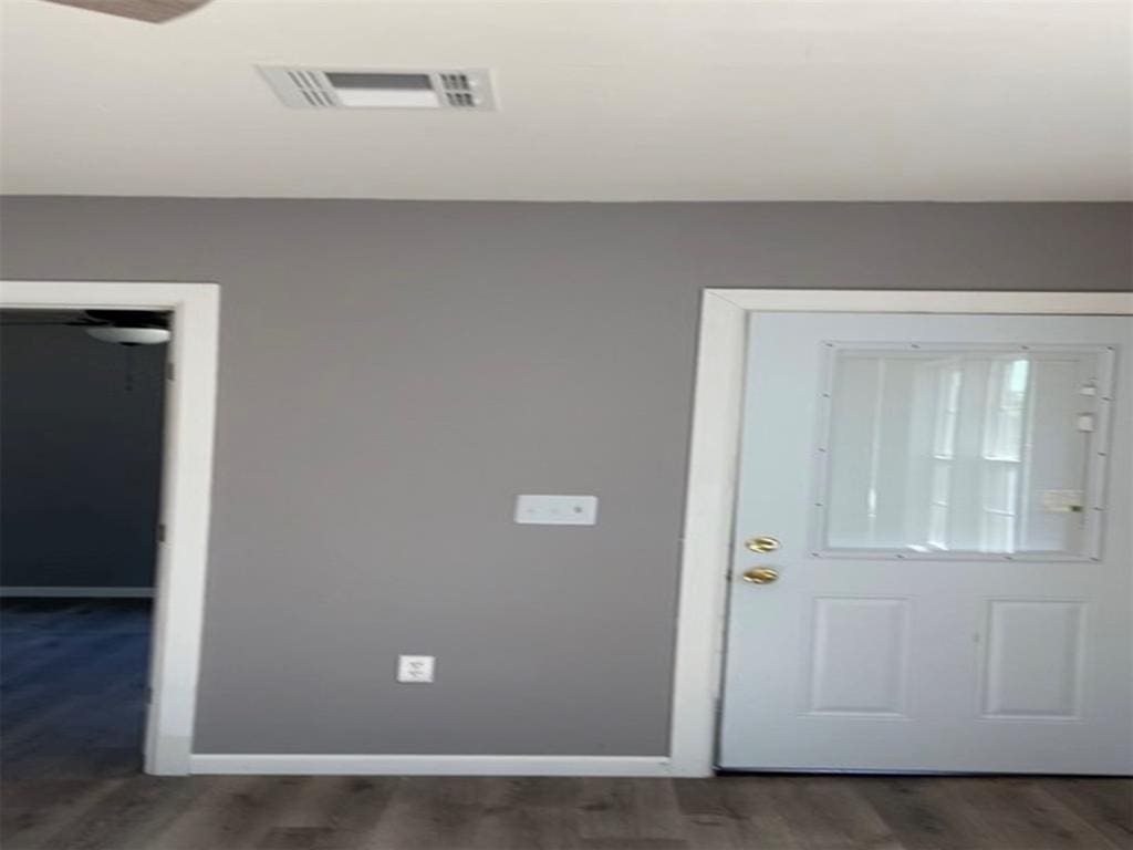 foyer with dark wood-type flooring