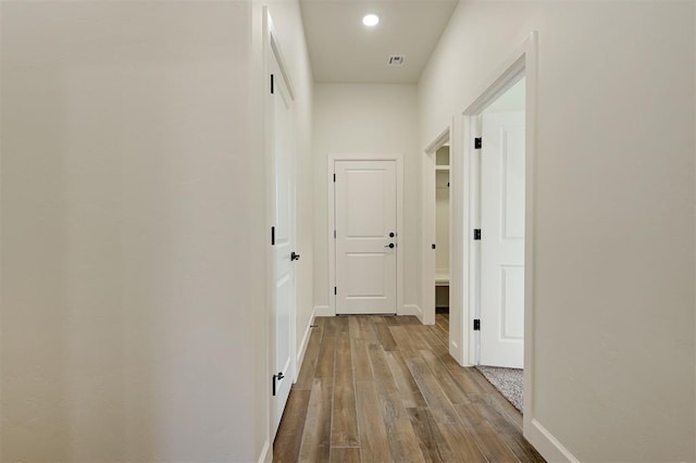 hall featuring light hardwood / wood-style flooring