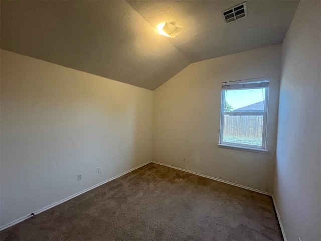 additional living space with carpet floors and lofted ceiling