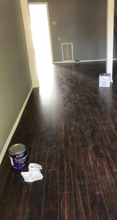 hall featuring dark hardwood / wood-style flooring