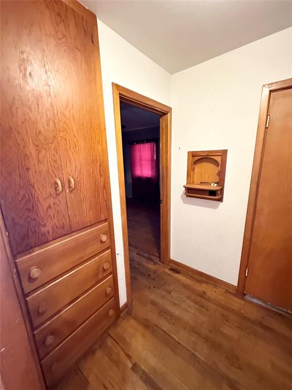 hall featuring dark hardwood / wood-style flooring