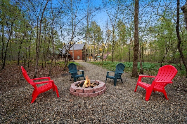 178 Black Jack Trl, Broken Bow, OK 74728 - view of yard with an outdoor fire pit