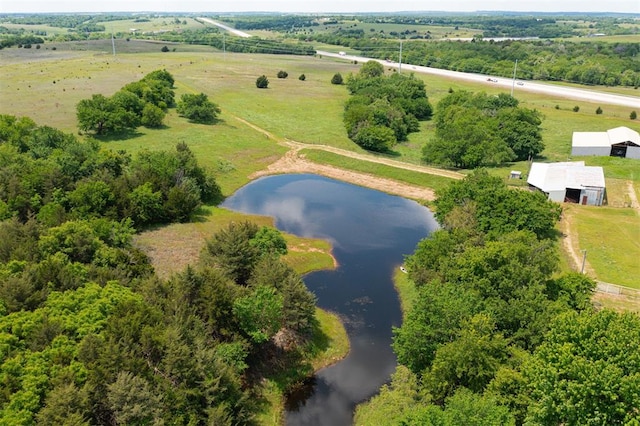 667 County Road 1410th Rd, Ninnekah, OK 73067 - aerial view of sparsely populated area featuring a large body of water