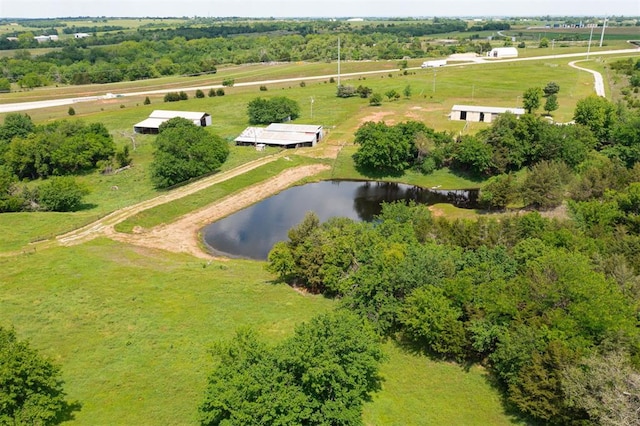 667 County Road 1410th Rd, Ninnekah, OK 73067 - overview of rural landscape with a nearby body of water