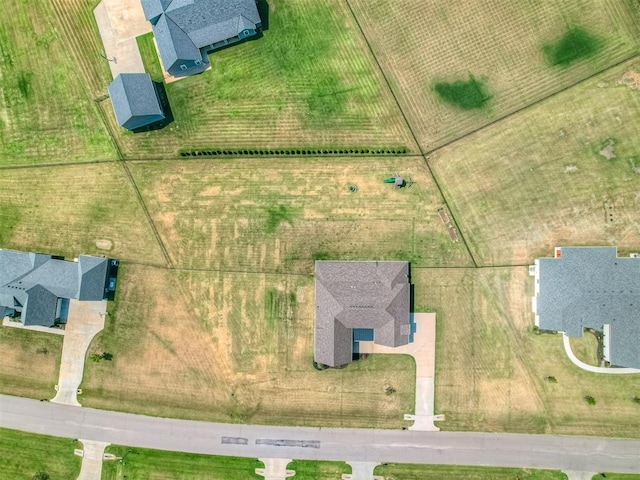 bird's eye view with a rural view