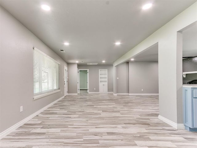 interior space featuring light wood-type flooring