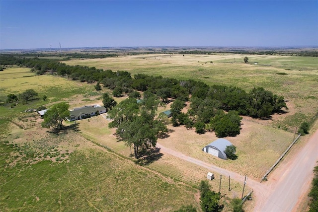 bird's eye view with a rural view