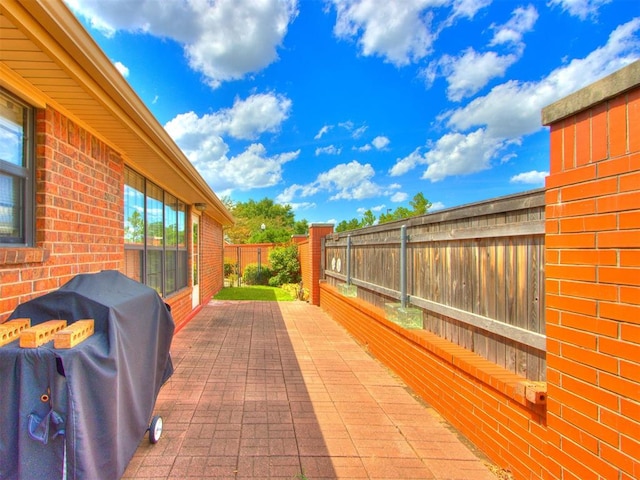 view of patio / terrace featuring grilling area