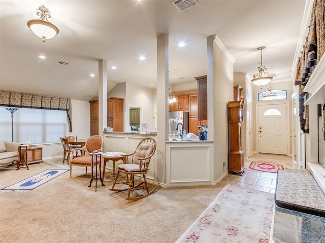 view of carpeted entryway