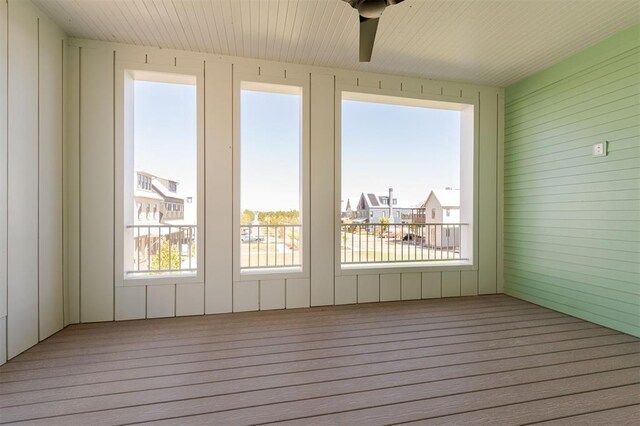 view of unfurnished sunroom