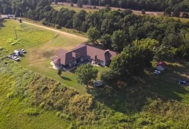 drone / aerial view featuring a rural view