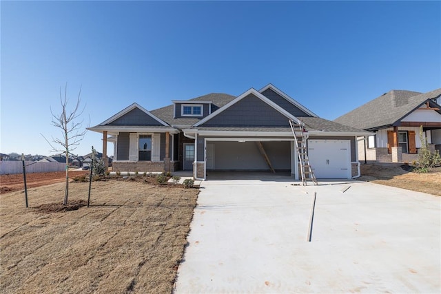 craftsman-style house with a garage