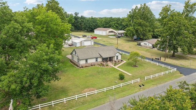 aerial view featuring a rural view