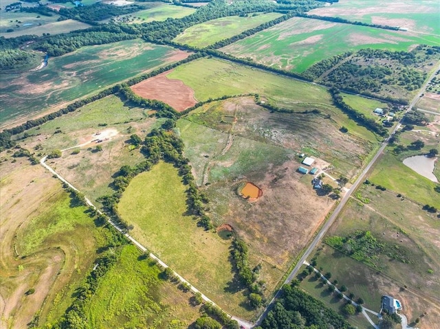 aerial view featuring a rural view