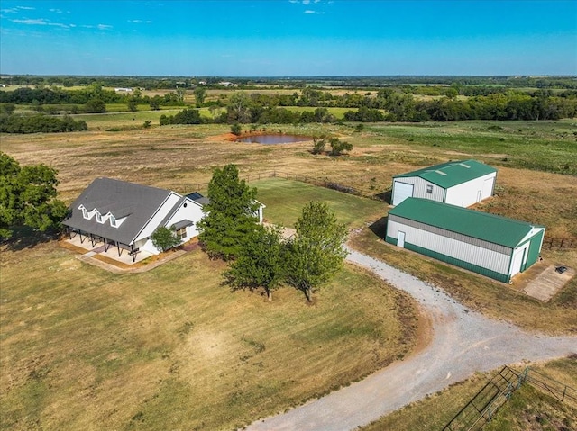 bird's eye view with a rural view