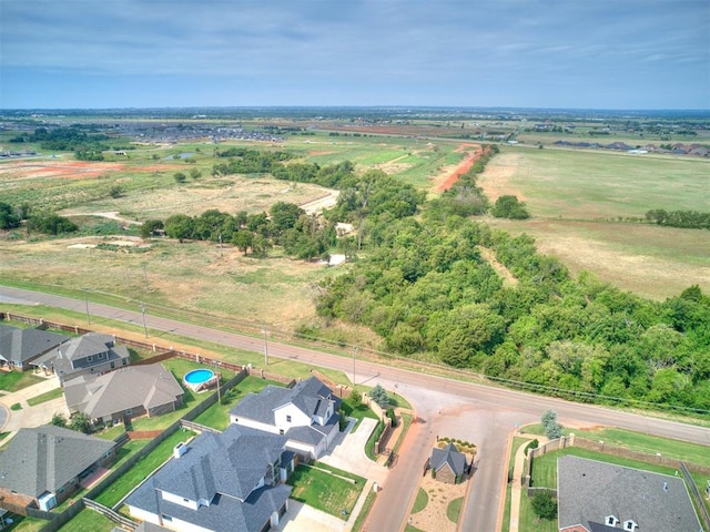 aerial view with a rural view