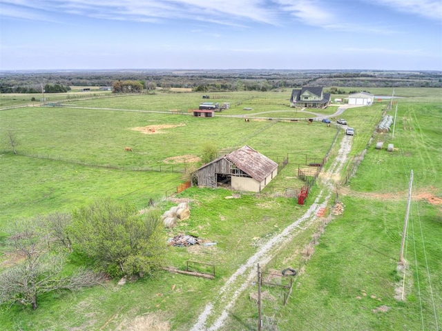 bird's eye view featuring a rural view