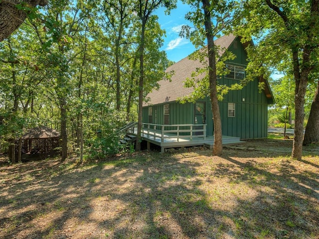 exterior space with a wooden deck