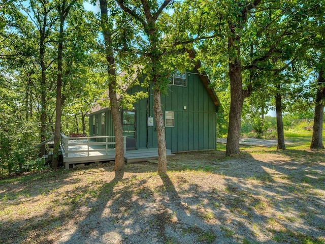 view of yard featuring a deck