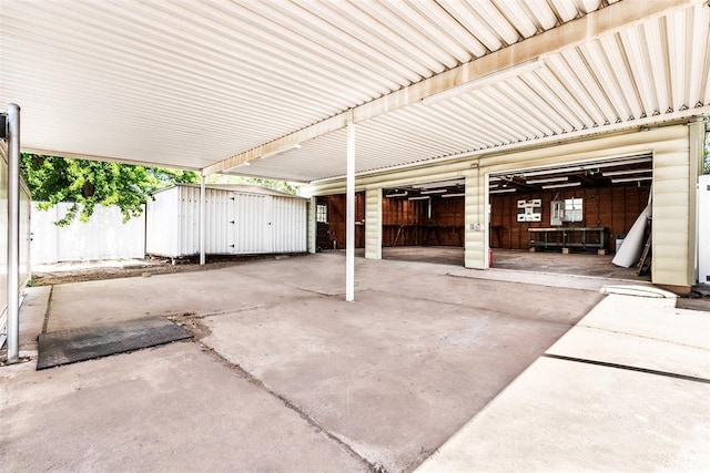 view of garage